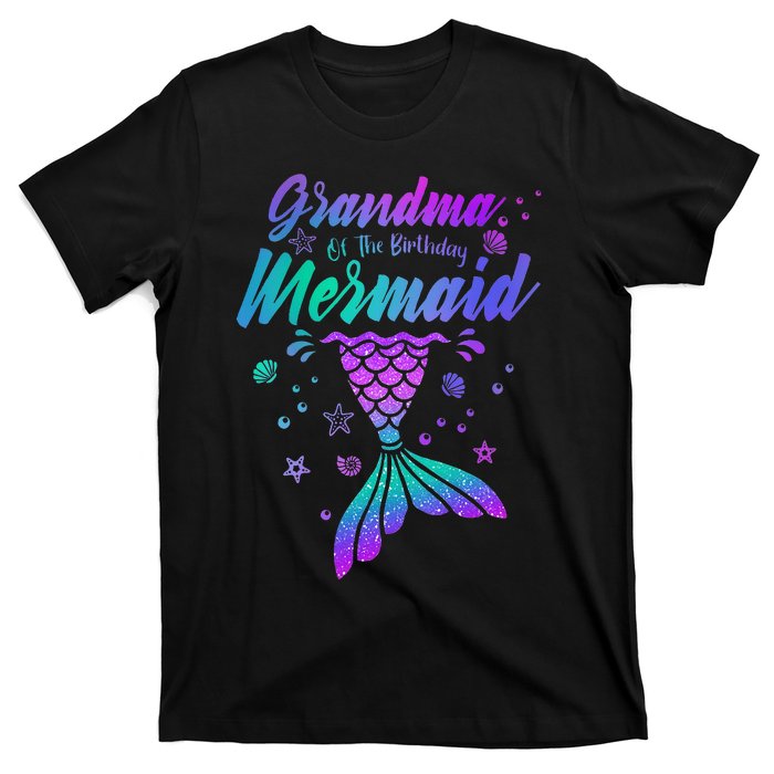 Grandma Of The Birthday Mermaid Family Matching Birthday T-Shirt