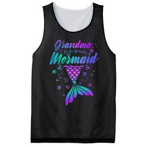 Grandma Of The Birthday Mermaid Family Matching Birthday Mesh Reversible Basketball Jersey Tank