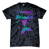 Grandma Of The Birthday Mermaid Family Matching Birthday Tie-Dye T-Shirt