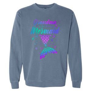 Grandma Of The Birthday Mermaid Family Matching Birthday Garment-Dyed Sweatshirt