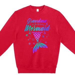 Grandma Of The Birthday Mermaid Family Matching Birthday Premium Crewneck Sweatshirt