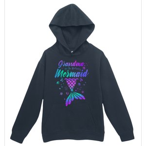 Grandma Of The Birthday Mermaid Family Matching Birthday Urban Pullover Hoodie