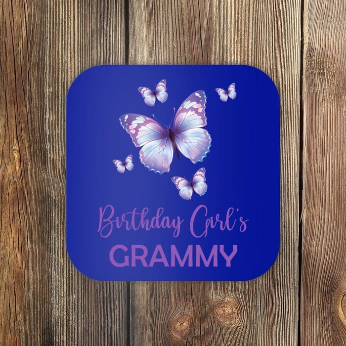 Grammy Of The Birthday Butterfly Family 1st Birthday Gift Coaster