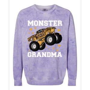 Grandma of the Birthday  Monster Truck Birthday Party Colorblast Crewneck Sweatshirt