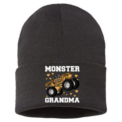 Grandma of the Birthday  Monster Truck Birthday Party Sustainable Knit Beanie