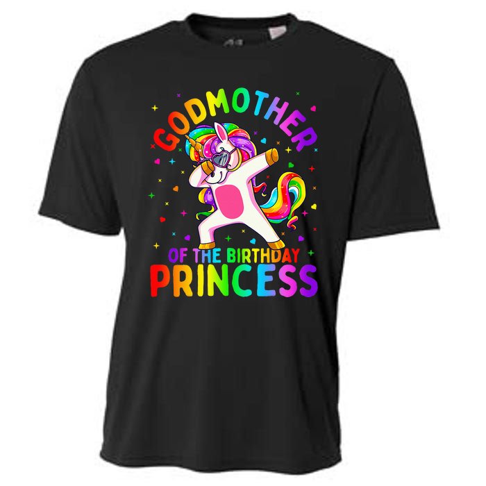 Godmother of the Birthday Princess Dabbing Unicorn Cooling Performance Crew T-Shirt