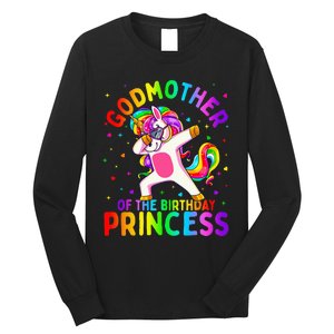 Godmother of the Birthday Princess Dabbing Unicorn Long Sleeve Shirt