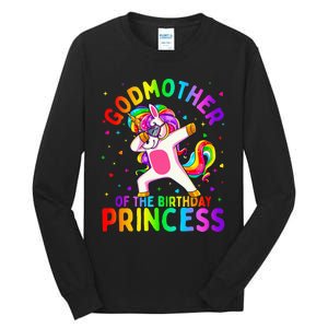 Godmother of the Birthday Princess Dabbing Unicorn Tall Long Sleeve T-Shirt