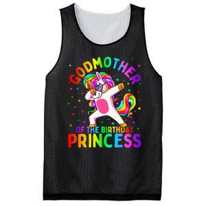 Godmother of the Birthday Princess Dabbing Unicorn Mesh Reversible Basketball Jersey Tank