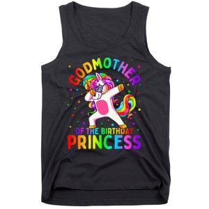 Godmother of the Birthday Princess Dabbing Unicorn Tank Top