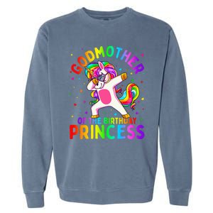 Godmother of the Birthday Princess Dabbing Unicorn Garment-Dyed Sweatshirt