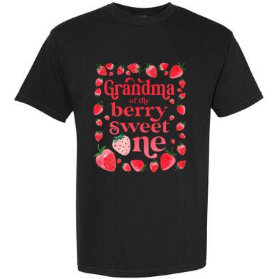 Grandma of the Berry Sweet One Strawberry First Birthday 1st Garment-Dyed Heavyweight T-Shirt