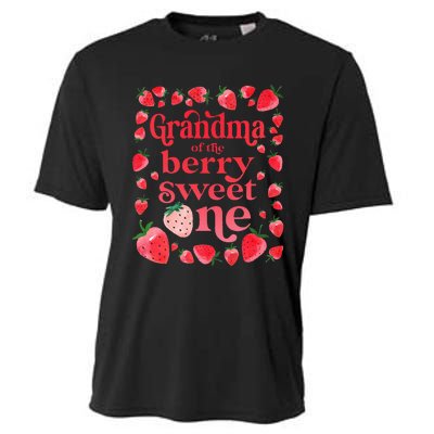 Grandma of the Berry Sweet One Strawberry First Birthday 1st Cooling Performance Crew T-Shirt