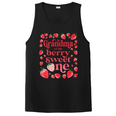 Grandma of the Berry Sweet One Strawberry First Birthday 1st PosiCharge Competitor Tank