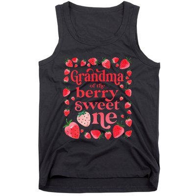 Grandma of the Berry Sweet One Strawberry First Birthday 1st Tank Top