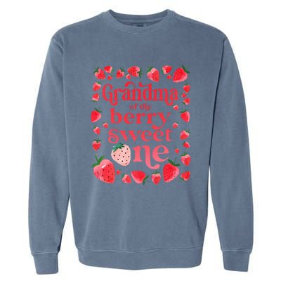 Grandma of the Berry Sweet One Strawberry First Birthday 1st Garment-Dyed Sweatshirt