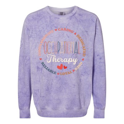 Groovy Occupational Therapy OT Therapist OT Month Colorblast Crewneck Sweatshirt