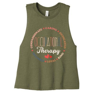 Groovy Occupational Therapy OT Therapist OT Month Women's Racerback Cropped Tank