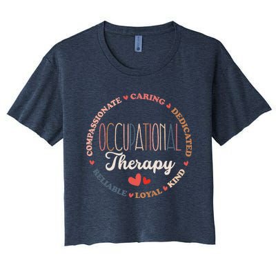 Groovy Occupational Therapy OT Therapist OT Month Women's Crop Top Tee