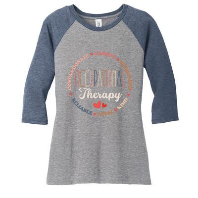 Groovy Occupational Therapy OT Therapist OT Month Women's Tri-Blend 3/4-Sleeve Raglan Shirt