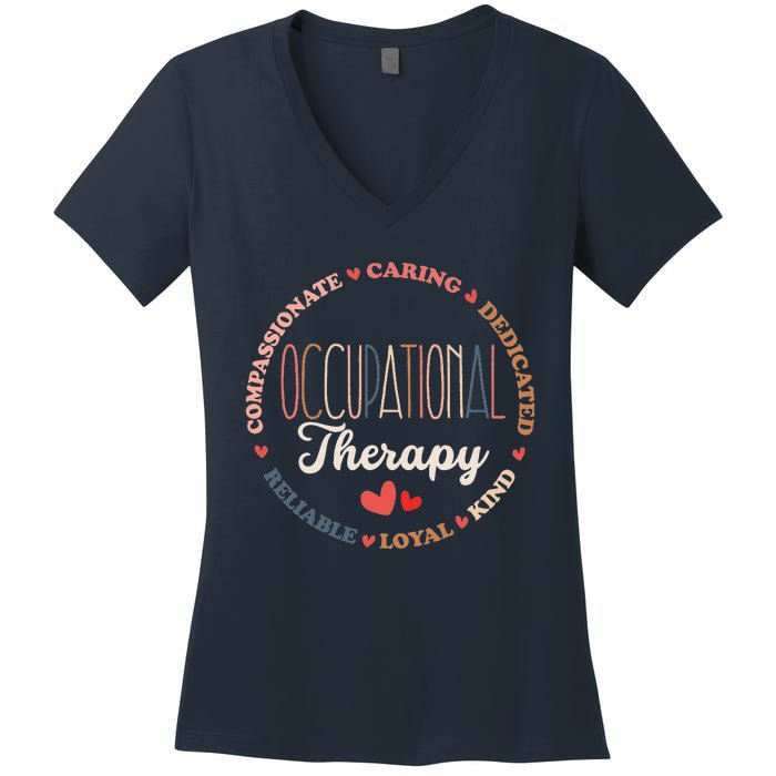 Groovy Occupational Therapy OT Therapist OT Month Women's V-Neck T-Shirt