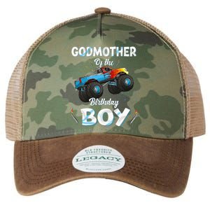 Godmother Of The Birthday Boy Monster Truck Bday Legacy Tie Dye Trucker Hat