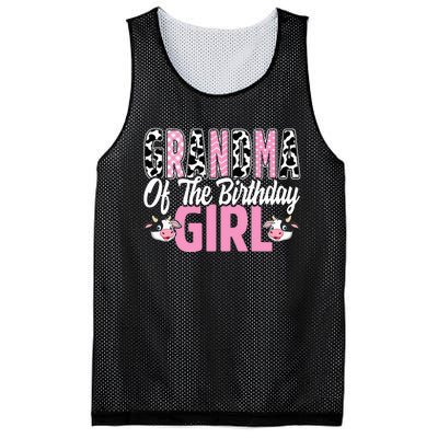 Grandma Of The Birthday Cow Family gift for Farmer Mesh Reversible Basketball Jersey Tank