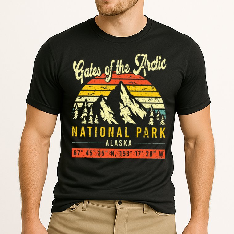 Gates Of The Arctic Vintage Retro Alaska National Park Cooling Performance Crew T-Shirt