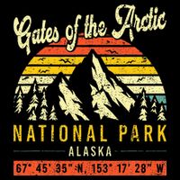 Gates Of The Arctic Vintage Retro Alaska National Park Button