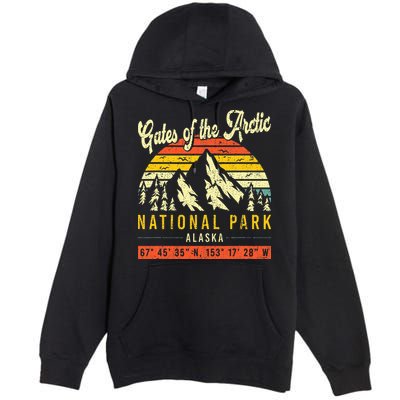 Gates Of The Arctic Vintage Retro Alaska National Park Premium Pullover Hoodie