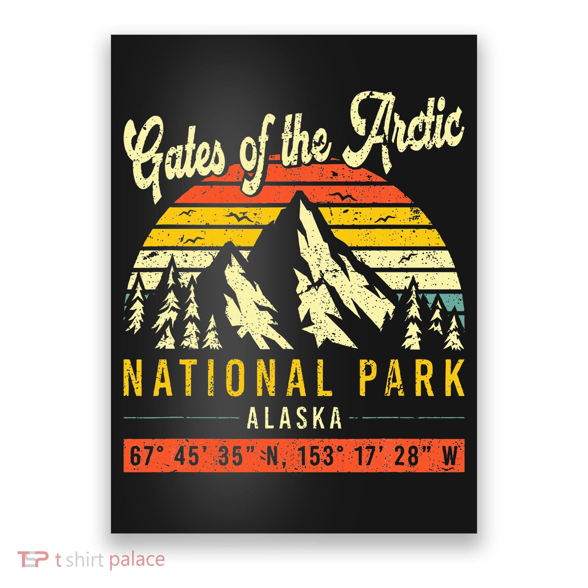 Gates Of The Arctic Vintage Retro Alaska National Park Poster