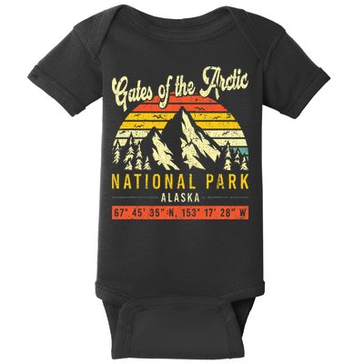 Gates Of The Arctic Vintage Retro Alaska National Park Baby Bodysuit