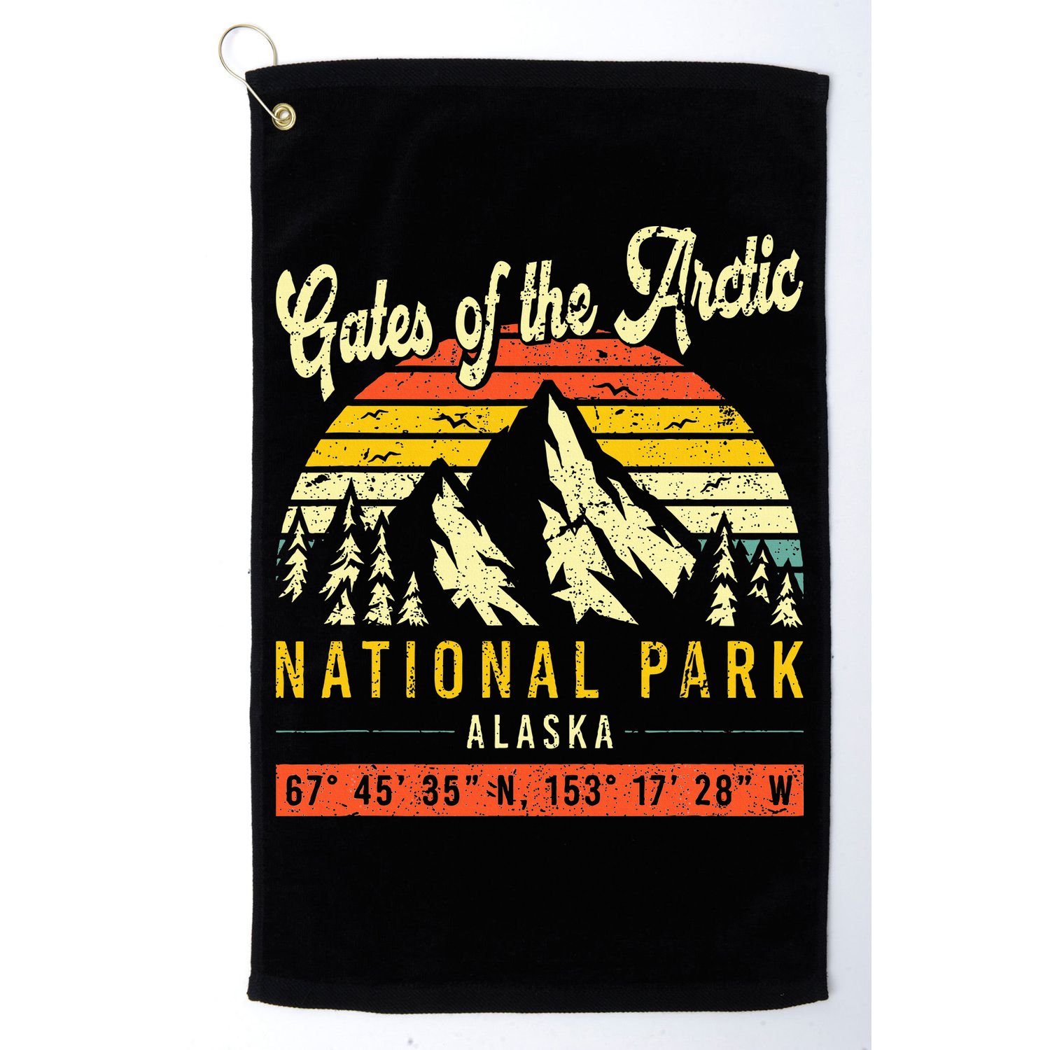 Gates Of The Arctic Vintage Retro Alaska National Park Golf Towel