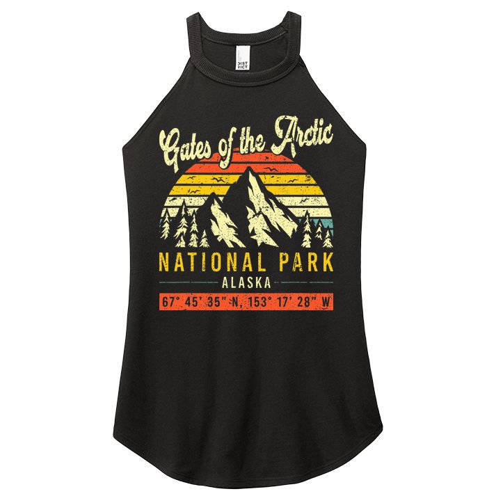Gates Of The Arctic Vintage Retro Alaska National Park Women's Perfect Tri Rocker Tank