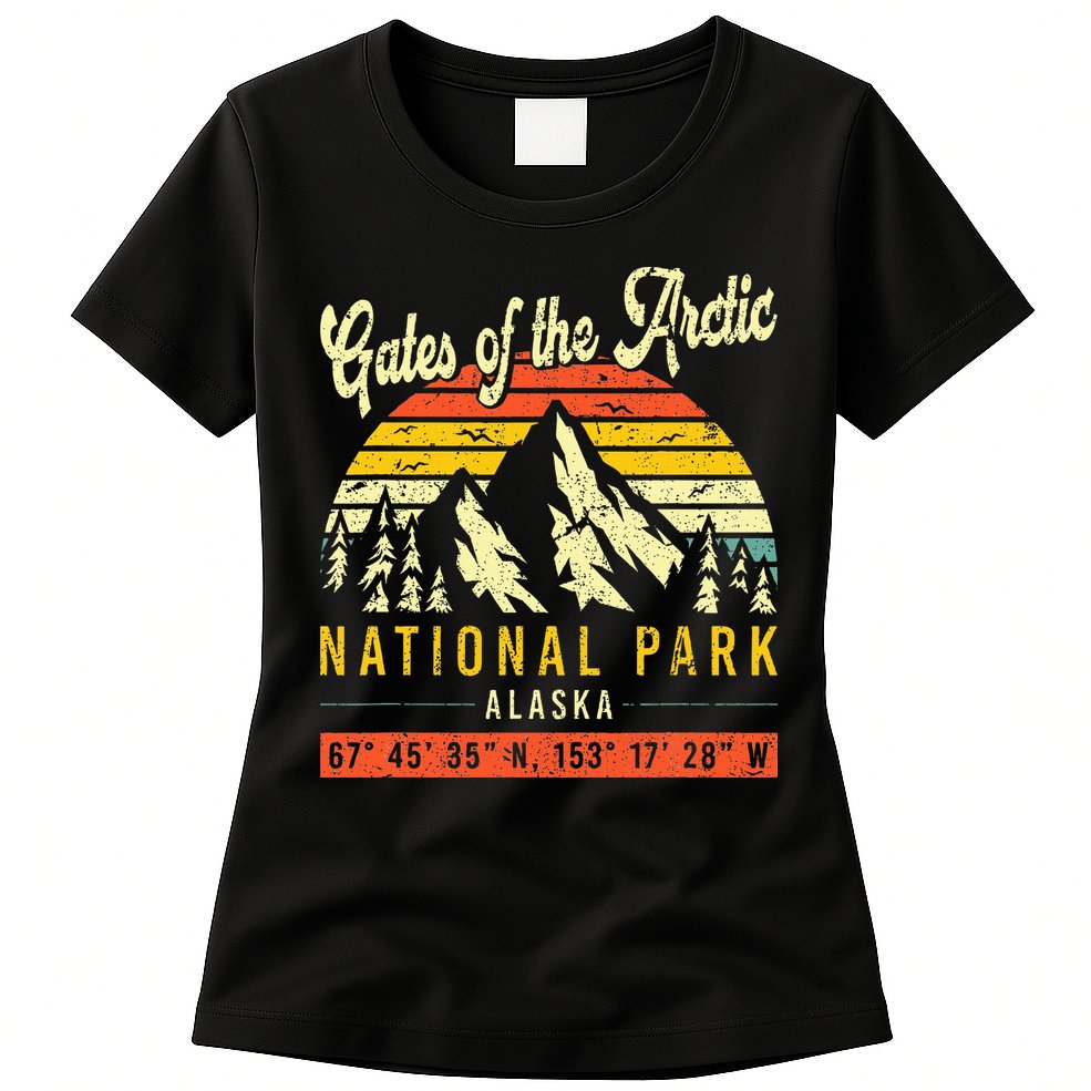 Gates Of The Arctic Vintage Retro Alaska National Park Womens T-Shirt