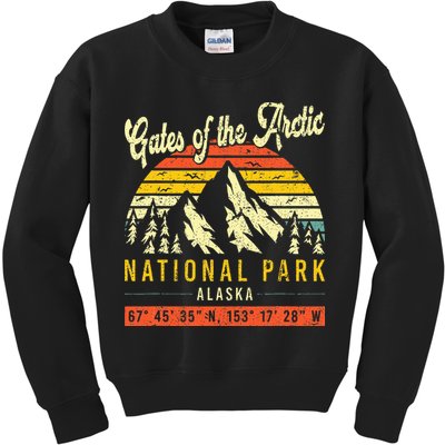 Gates Of The Arctic Vintage Retro Alaska National Park Kids Sweatshirt
