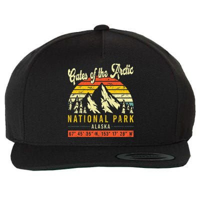 Gates Of The Arctic Vintage Retro Alaska National Park Wool Snapback Cap