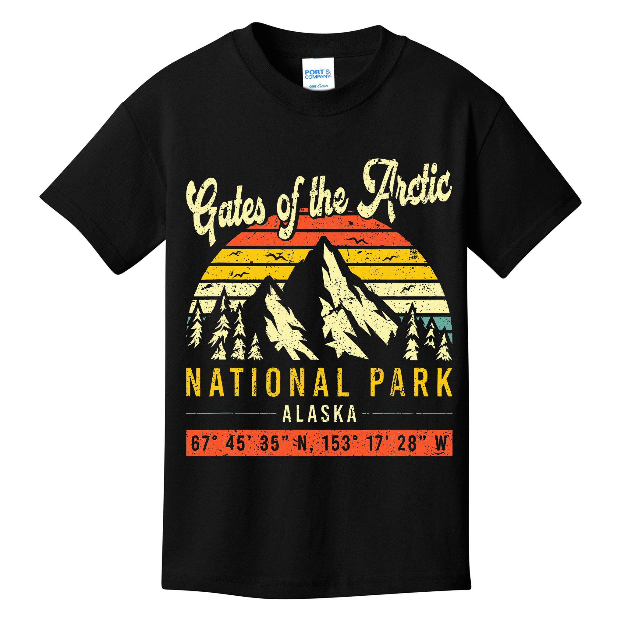 Gates Of The Arctic Vintage Retro Alaska National Park Kids T-Shirt