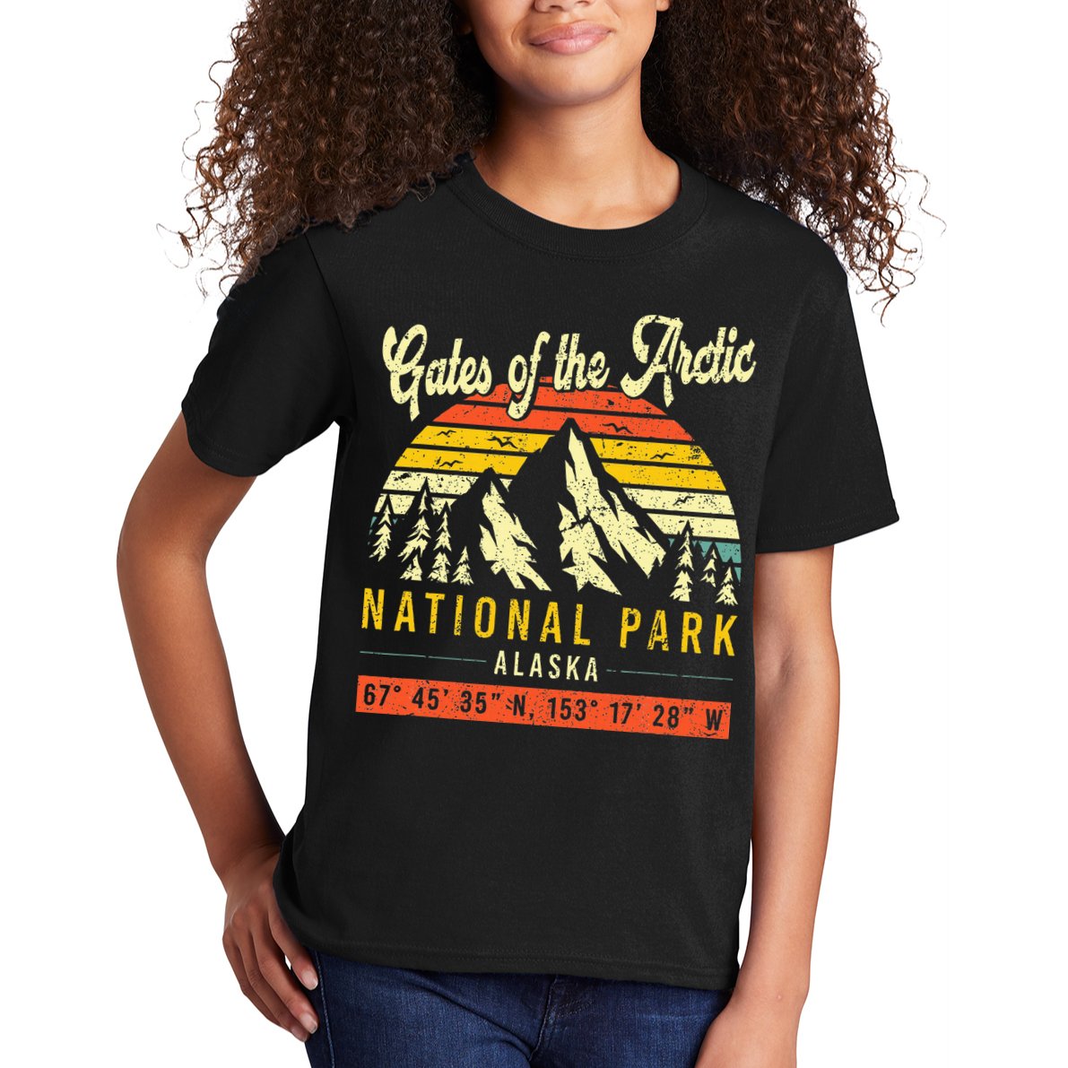 Gates Of The Arctic Vintage Retro Alaska National Park Kids T-Shirt