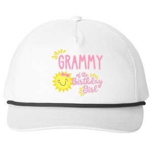 Grammy Of The Birthday Girl 1st Birthday Sunshine Girl Snapback Five-Panel Rope Hat