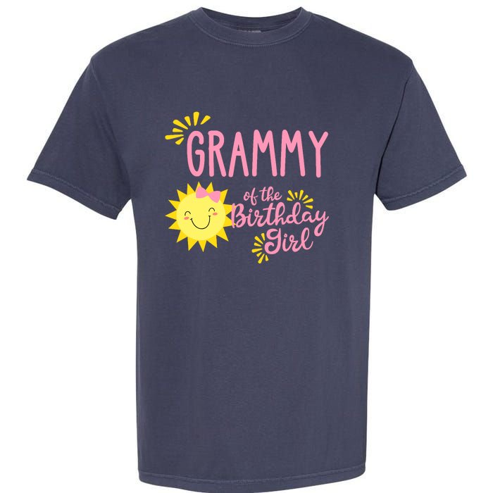 Grammy Of The Birthday Girl 1st Birthday Sunshine Girl Garment-Dyed Heavyweight T-Shirt