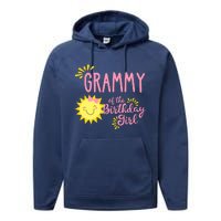 Grammy Of The Birthday Girl 1st Birthday Sunshine Girl Performance Fleece Hoodie