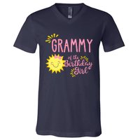 Grammy Of The Birthday Girl 1st Birthday Sunshine Girl V-Neck T-Shirt