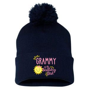 Grammy Of The Birthday Girl 1st Birthday Sunshine Girl Pom Pom 12in Knit Beanie