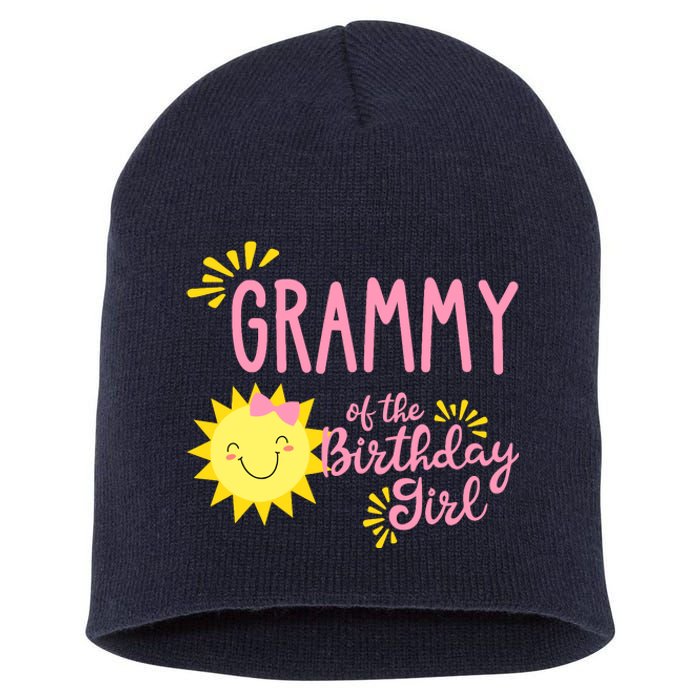 Grammy Of The Birthday Girl 1st Birthday Sunshine Girl Short Acrylic Beanie