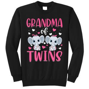 Grandma Of Twins Gender Reveal Elephant Baby Girls Shower Sweatshirt