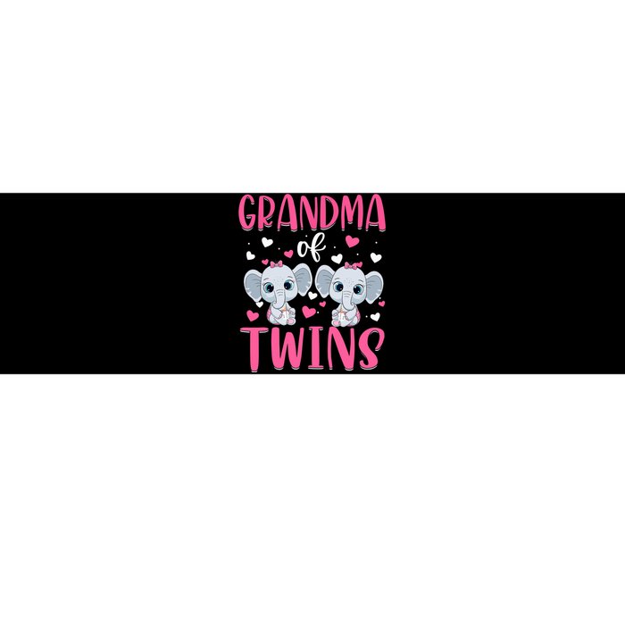 Grandma Of Twins Gender Reveal Elephant Baby Girls Shower Bumper Sticker