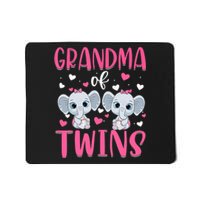 Grandma Of Twins Gender Reveal Elephant Baby Girls Shower Mousepad