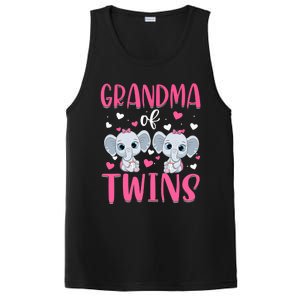 Grandma Of Twins Gender Reveal Elephant Baby Girls Shower PosiCharge Competitor Tank