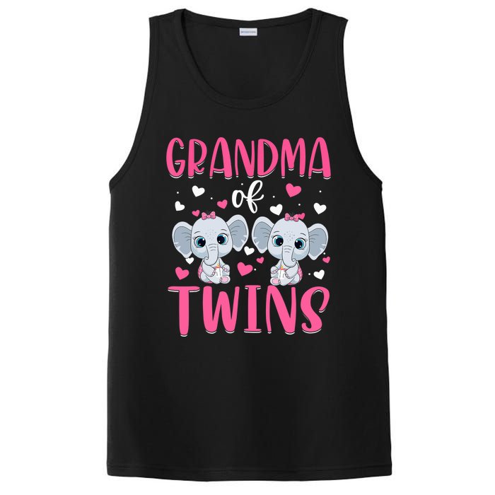 Grandma Of Twins Gender Reveal Elephant Baby Girls Shower PosiCharge Competitor Tank